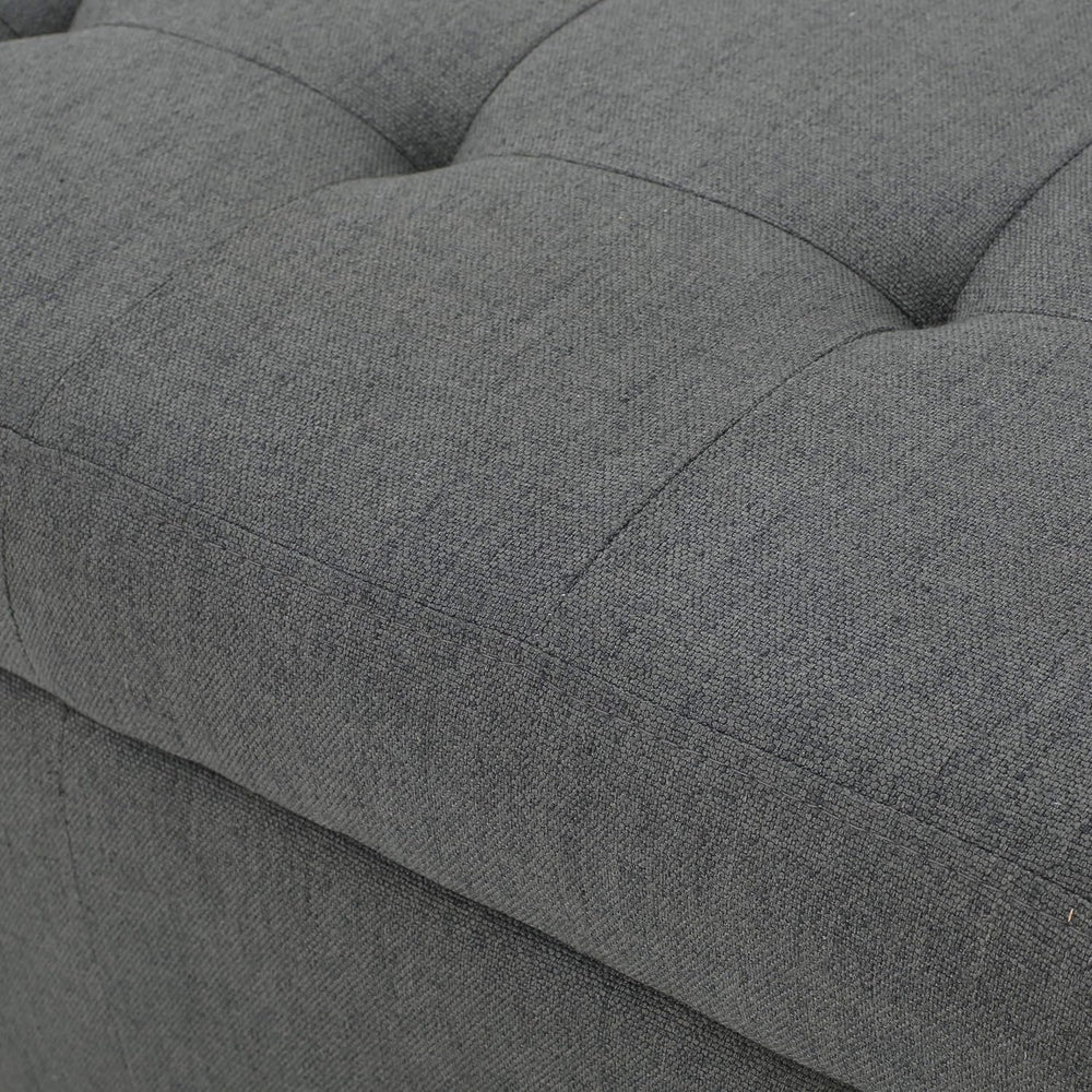 Christopher Knight Home Guernsey Fabric Storage Ottoman, Charcoal 20x50.25x16...
