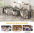 DWVO Rectangle Dining Table for 6-8 People 70.86 Inch Large Dining Room Table Wooden Dinner Table with Heavy Duty Legs for Kitchen Apartment Restaurant Rustic Grey