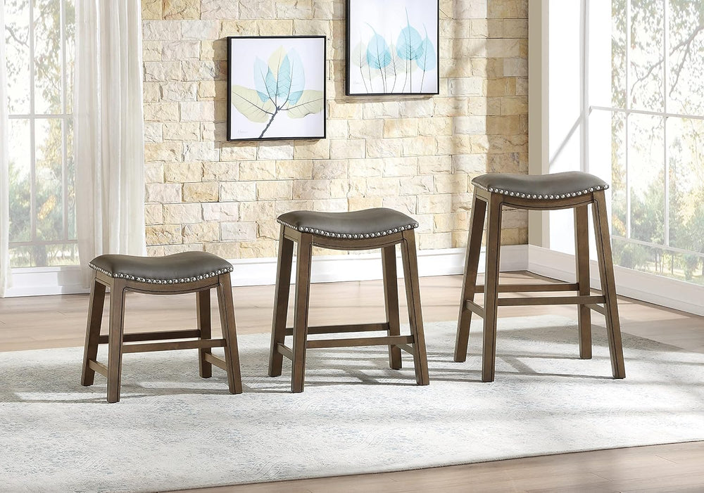 Lexicon Ordway Solid Wood Counter Height Stool - Saddle Kitchen Stool Counter...