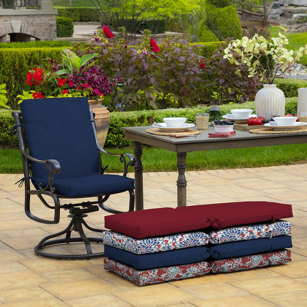 Arden 2-Pack Patio Dining Outdoor Chair Cushions, 20x44, Rain-Proof Seat Pad,...