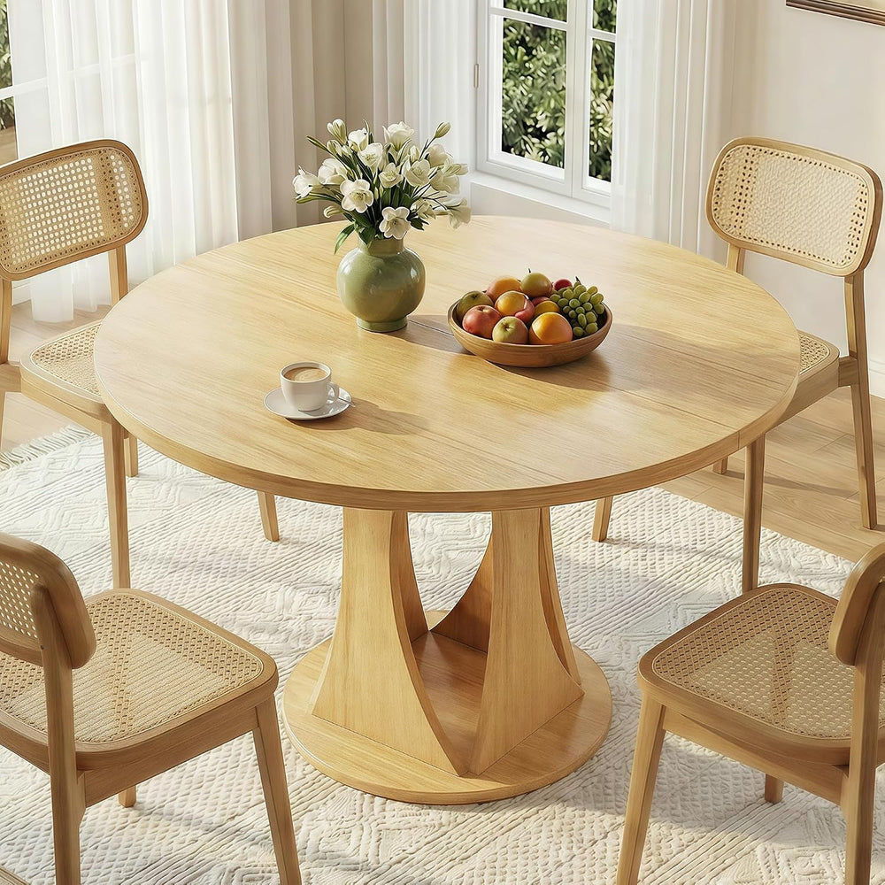 iPormis Round Dining Table, 47'' Kitchen Table for 4-6, Dining Room D...