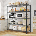 45 "W Storage Shelves 5 Tier Wire Shelving Unit Adjustable Metal Shelving Wire Shelf Pantry Shelves Wire Commercial Rack for Closet Kitchen Pantry Utility Room Garage 45" Wx 13.5" Dx70.5 H Black