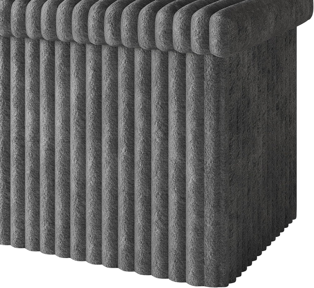 HOME DESIGN Florence 30" Upholstered Folding Storage Bench, Tufted Top, ...