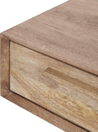 Kate and Laurel McCutcheon Floating Wood Storage Shelf, 18 x 12 x 6, Natural Wood, Decorative Transitional Floating Bedroom Nightstand with a Concealed Cubby Compartment