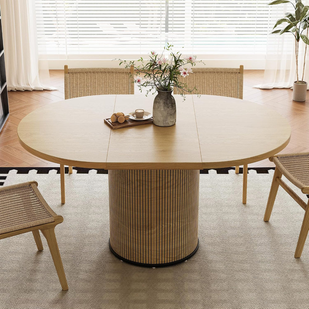 Extendable Dining Room Table Round Dining Table for 4 6 8, 43"-59" ...