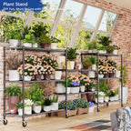 Heavy Duty Shelving, 76.2" H Garage Shelving Unit with Wheels, 4-Tier Garage Storage Shelves Metal Shelves Rack, Adjustable Industrial Shelving for Warehouse Storage, 60" W x 24" D x 76.2" H, Black