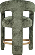 Jofran Upholstered Counter Stool with Arms – Versatile Barstools – Stylish Seating for Kitchen Dining Room or Home Bar, Forest, Single Stool