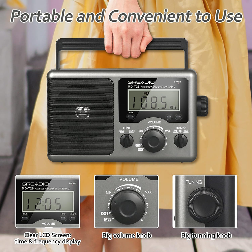 Greadio Portable Shortwave Radio, Radios Portable AM FM Transistor Radio