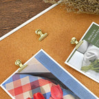30 Pieces Push Pins Clips Gold Thumb Tacks with Clips for Cork Boards, Bulletin Boards