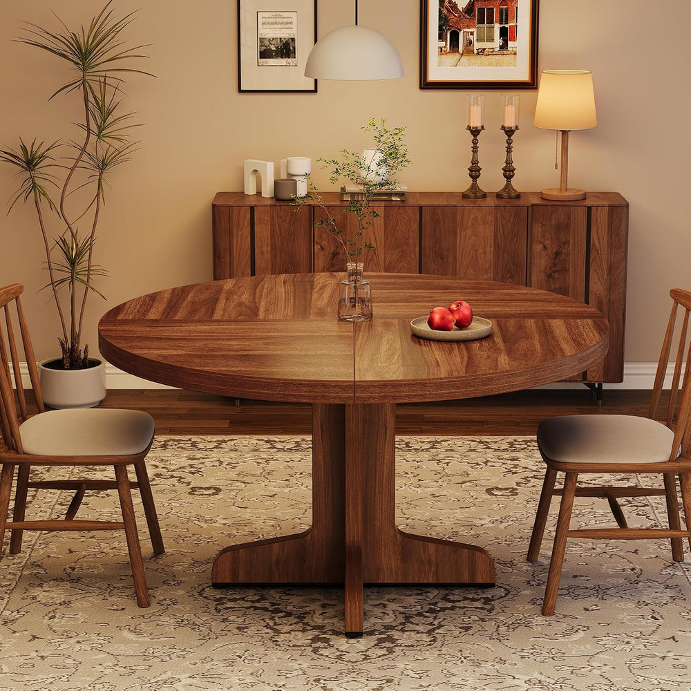 Garvee 47 Inch Round Dining Table for 4, Farmhouse Kitchen Dining Room Circle...