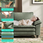 LINSY HOME Modular Sectional Sofa - 123 Inch Oversized Corduroy Cloud Couch with Movable Ottoman Soft Modern Comfy Sofa Set for Living Room Apartment Office, Green