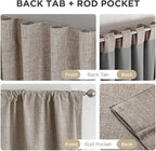 Joydeco Blackout Curtains for Bedroom - 100% Light Blocking 2 Panels Set Linen Drapes 42" W x 90" L, Thermal Insulated Room Darkening Curtains, Linen Textured for Living Room, Rod Pocket & Back Tabs