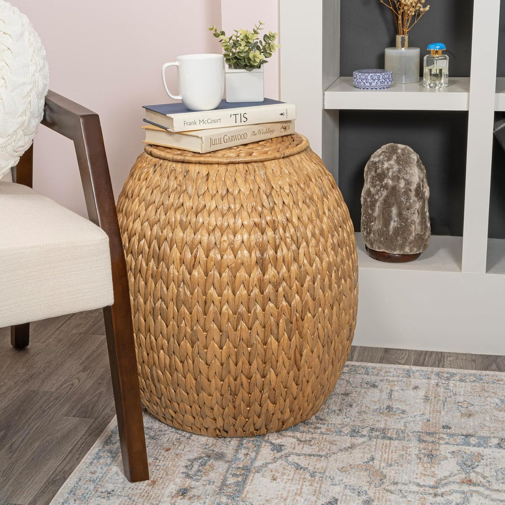 happimess SSL1000A Colt 17" Coastal Bohemian Handwoven Hyacinth Storage ...
