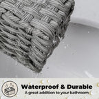 GRANNY SAYS Toilet Tray Tank Topper, Wicker Baskets for Storage, Set of 2 Waterproof Bathroom Basket for Organizing, Gray Bathroom Organization Baskets, 14¼" x 6" x 4¼"