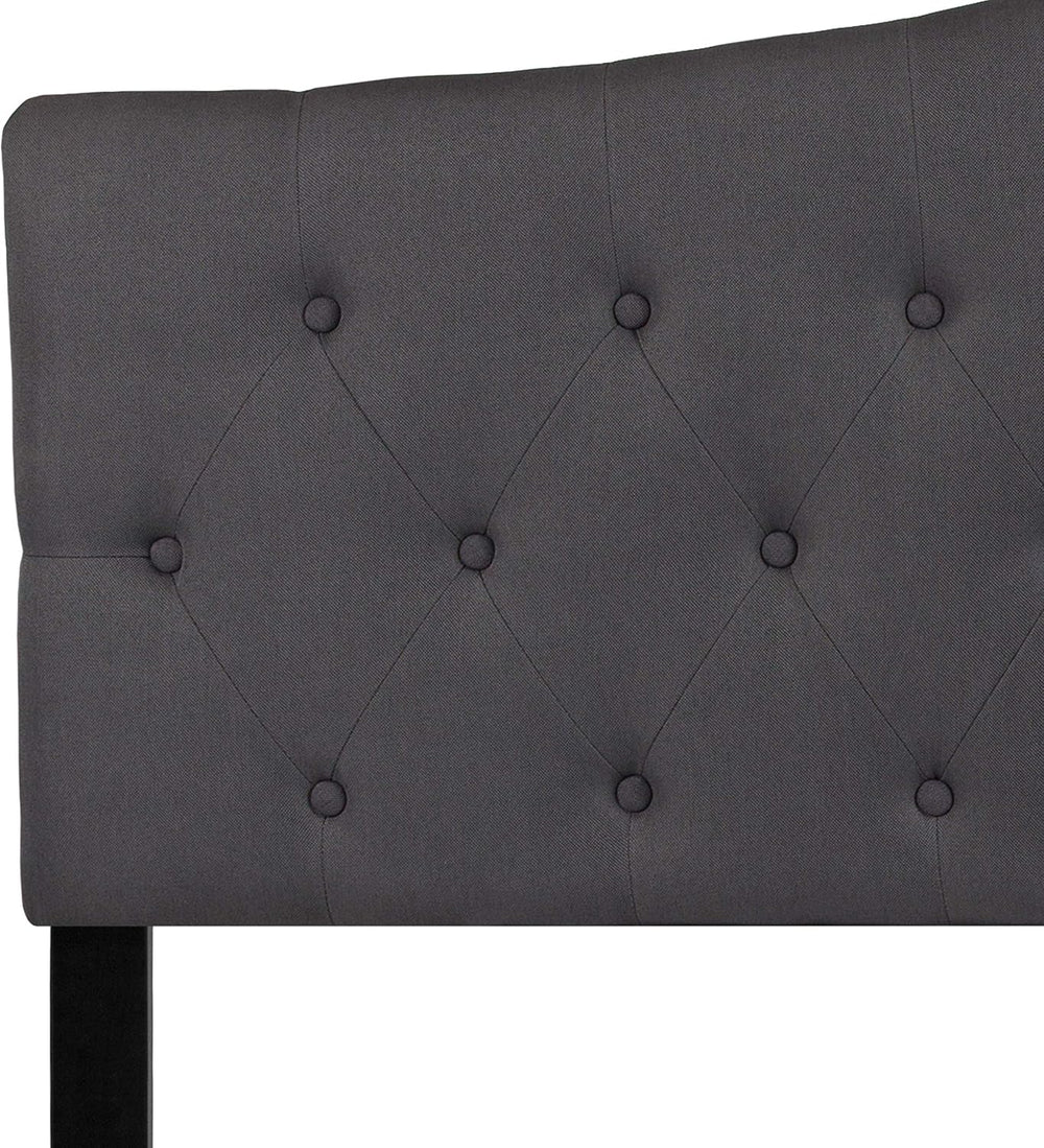 Flash Furniture Queen Tufted Fabric Headboard, Dark Gray