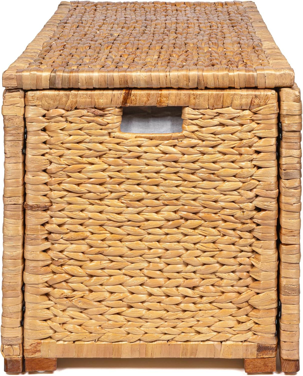 happimess HPM9005A Anada Wicker Weave 30" Storage Trunk, Wooden Frame/Wa...