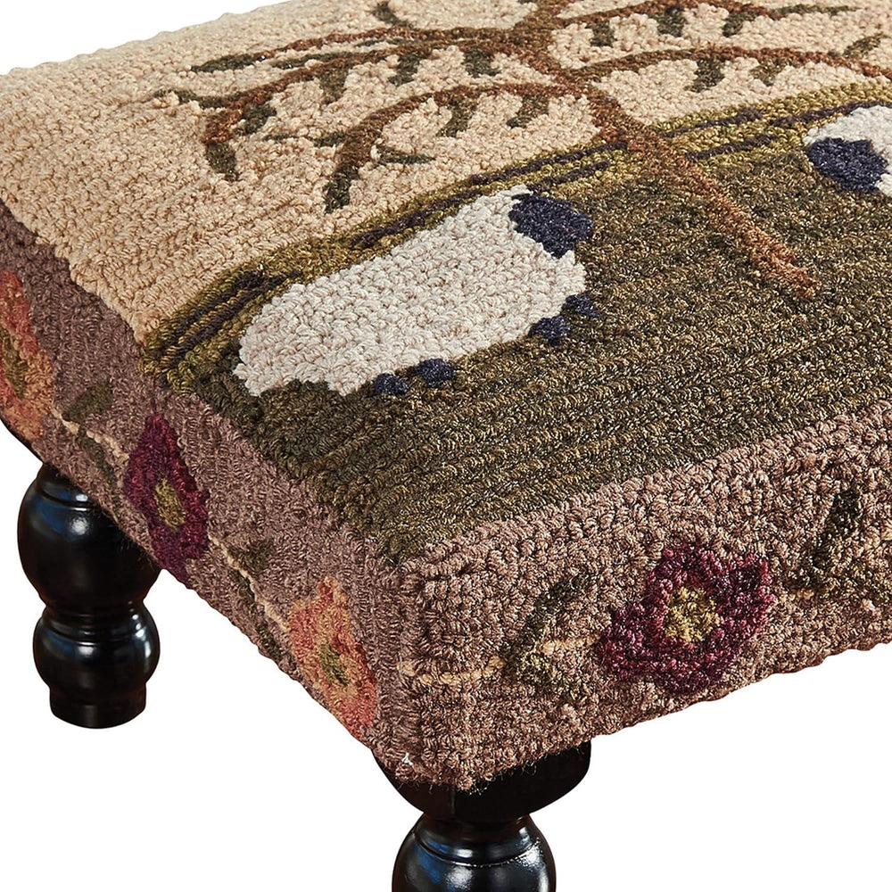 Park Designs Willow And Sheep Hooked Stool