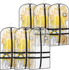 SLEEPING LAMB 6 Packs Clear Dance Garment Bags for Dancers with 4 Pockets, 40" Kids Dance Costume Garment Bag for Travel and Dance Competition, Hanging Clothes Storage for Dress, Uniform, Black