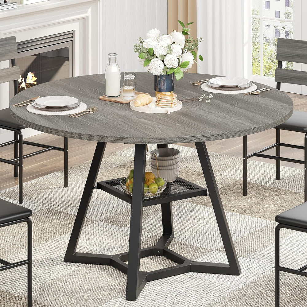 knoworld 47" Round Dining Table for 4, Kitchen Tables Dining Room Circle...