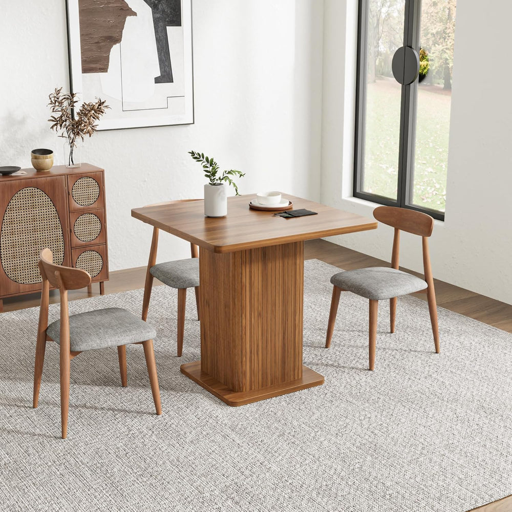 Small Square Dining Table for 2-4, 31.5 Inch Farmhouse Kitchen Table with 2-T...