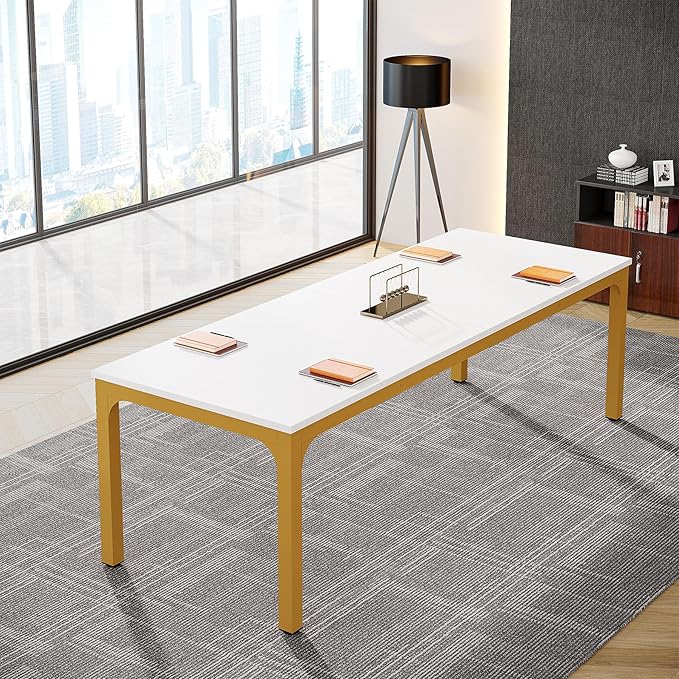 Tribesigns 6.5FT Conference Table, 78.7 Inche Rectangle Meeting Seminar Table, Large Business Tables for 6-8 People (Only Table)