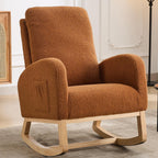 Chifee & Vingol Rocking Chair Nursery Sherpa Boucle Nursing Glider Rocker Chair, Teddy Brown