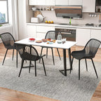 Giantex Black Dining Chairs Set of 4, Modern Kitchen Chairs w/Metal Legs, Cutout Backrest, Curved Seat, Armless Accent Chairs, Indoor Side Chairs for Living Dining Room Home, Load 330 LBS