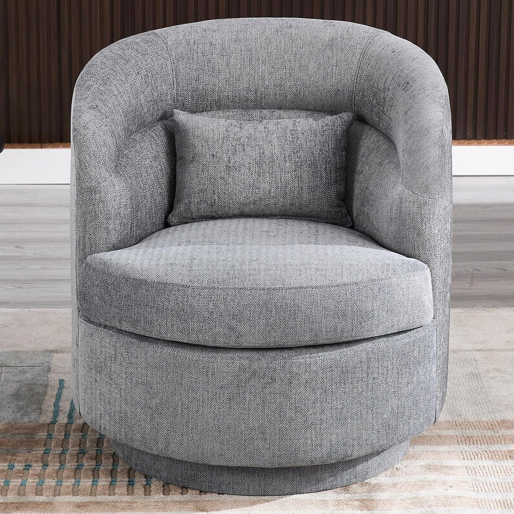 CANMOV Swivel Accent Chair, 360 Degree Round Swivel Barrel Chair with Pillow,...