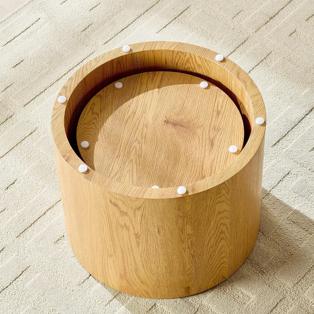 Nesting Coffee Table Set of 2, Modern Round Coffee Table, Accent Side Tables ...