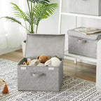 GRANNY SAYS Storage Boxes with Lids, Fabric Storage Bins, Keepsake Box, Closet Organizers and Storage, Gray, 2-Pack