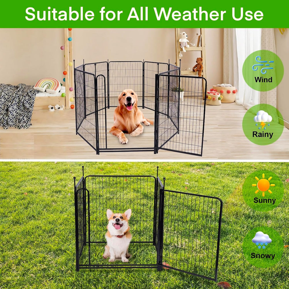 Getlay Garden Fencing 48in High, 12 Panels Total 26.6Ft(L) Dog Fence Outdoor ...