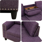97.5" L Shaped Couch Set, Modular Sectional Couches for Living Room with Storage Ottoman, 4 Seat Home Sofa Living Room Furniture Sets with Chaise for Apartment Office (Linen, Purple)