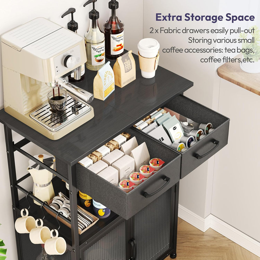 SWTYMIKI Coffee Bar Cabinet with Drawer - 20.47" Coffee Stand Station wi...