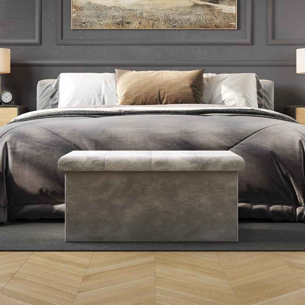 Storage Ottoman - Velvet Tufted Footrest, Linen Chest, or Bench Organizer wit...