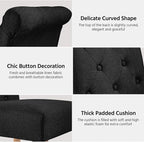 Yaheetech Dining Chairs Set of 6 Fabric Upholstered Dining Room Chairs with Button Tufted High Back and Solid Wood Legs for Kitchen/Living Room/Restaurant, Modern Style, Black