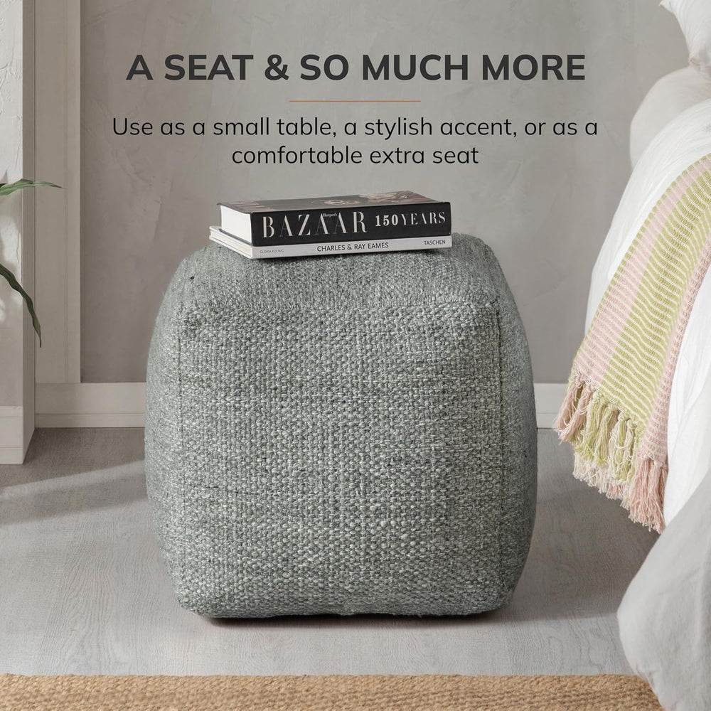 Anji Mountain 16" H x 16" W Handmade Pouf Ottoman for Living Room &...