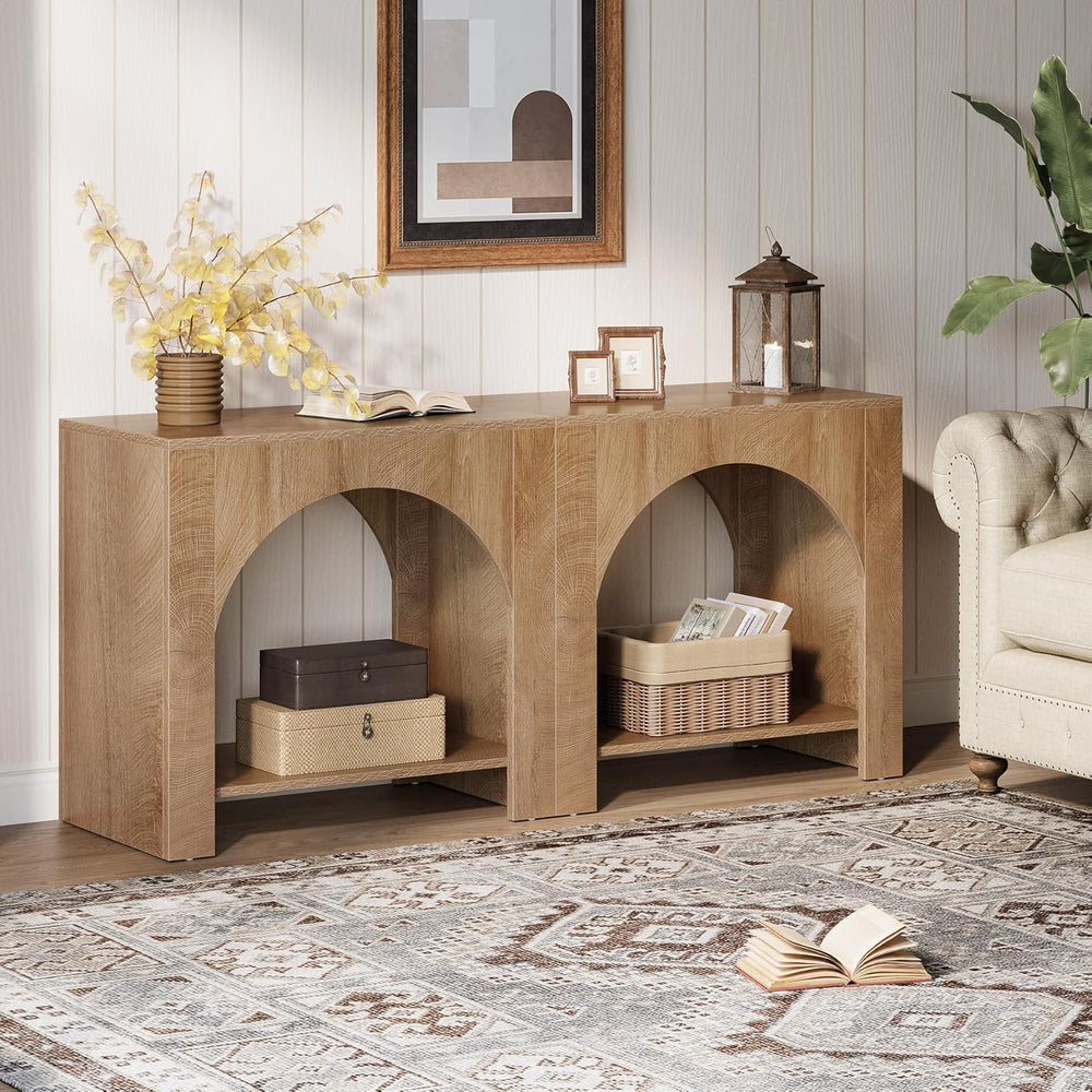 Tribesigns Farmhouse End Side Table of 2 Packs, Large Sofa Side Table with Wo...
