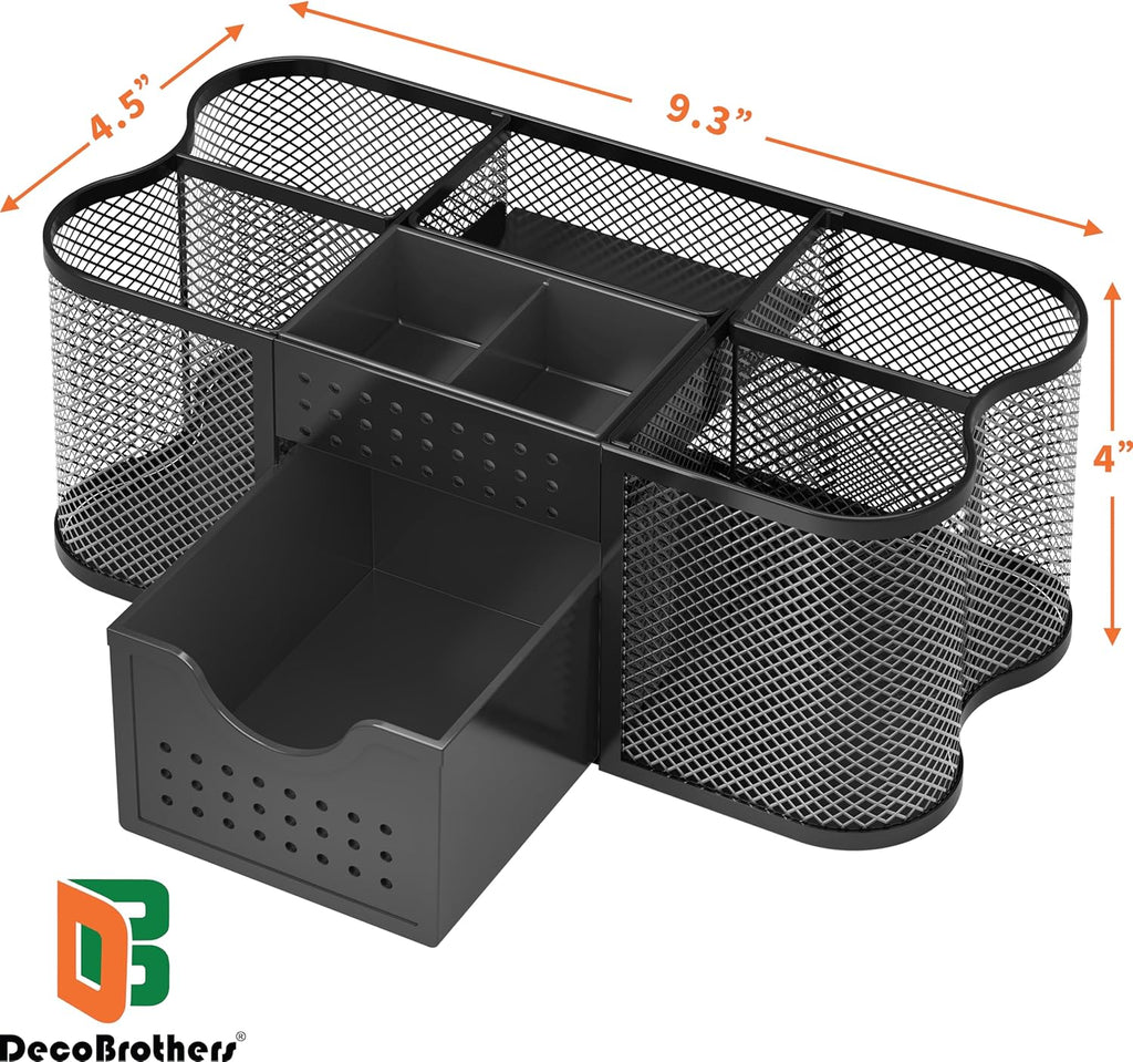 Deco Brothers Desk Organizers Pen Holder Office Caddy Storage, Black