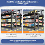 3000LBS Storage Shelves, 48" W Heavy Duty Garage Shelving Unit, Adjustable Industrial Shelving, 4 Tier Metal Shelving for Garage, Supermarket, Warehouse, 48" W x 24" D x 70" H