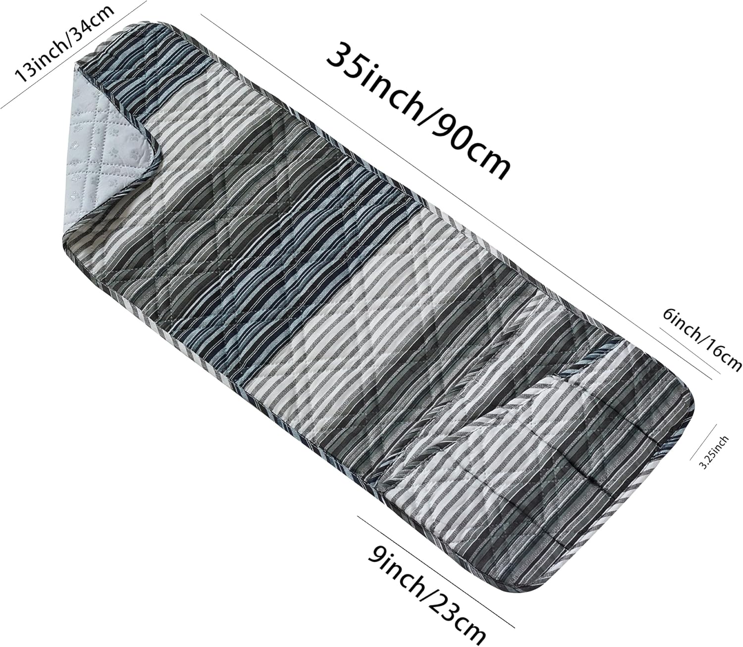 Brilliant Sunshine Multi Grey Stripes Patchwork Couch Armrest 5 Pockets Organizer, Slip Resistant Armchair Caddy, Washable Remote Controls Holder, Storage for Magazine, Tablet, Phone, iPad, Multi Grey