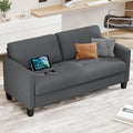 STHOUYN Comfy Loveseat Sofa Small Grey Couch, Small Love Seat Bedroom, Mid Century Modern Couches Living Room Dorm Office, 2 Seater Couch Deep Seat Sofas, 57”W (Dark Grey (Loveseat))