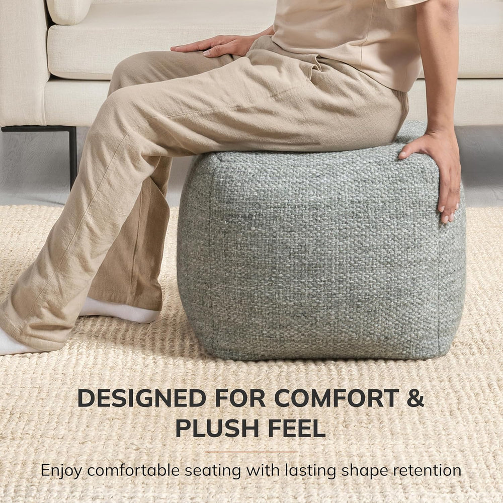 Anji Mountain 16" H x 16" W Handmade Pouf Ottoman for Living Room &...
