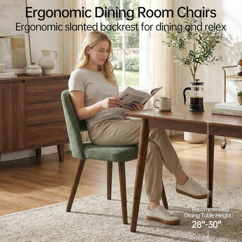 Usaint Wooden Dining Chairs Set of 4, 19.3" Modern Fabric Upholstered Di...