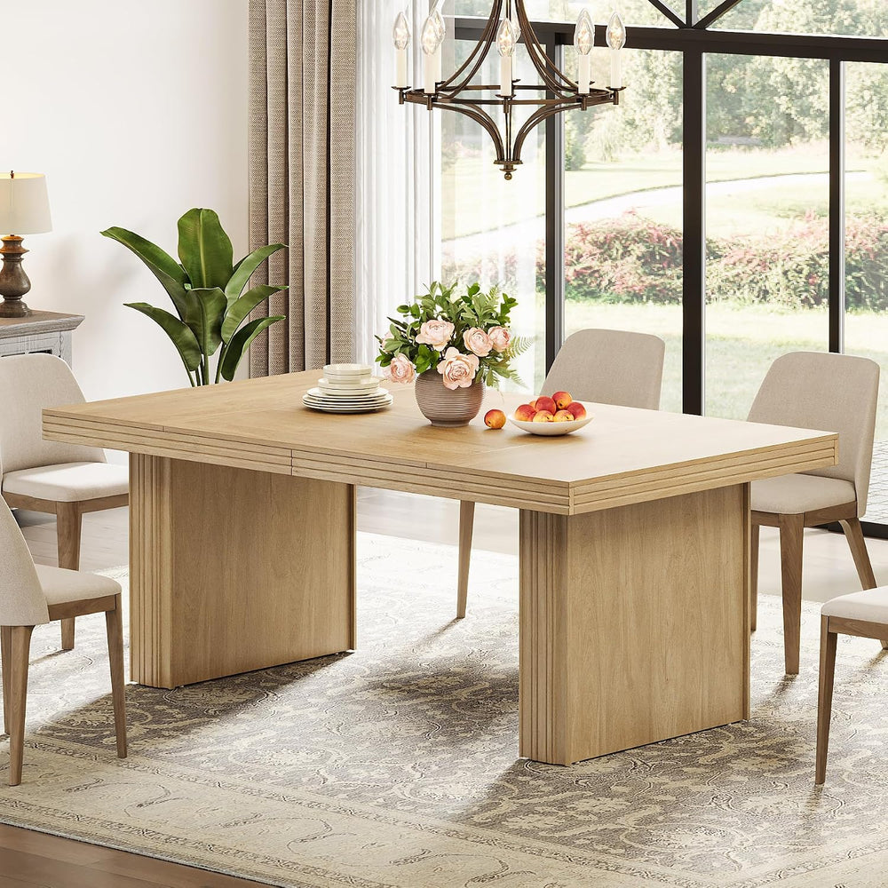 Tribesigns 63 Inches Farmhouse Dining Table for 6, Modern Kitchen Table with ...