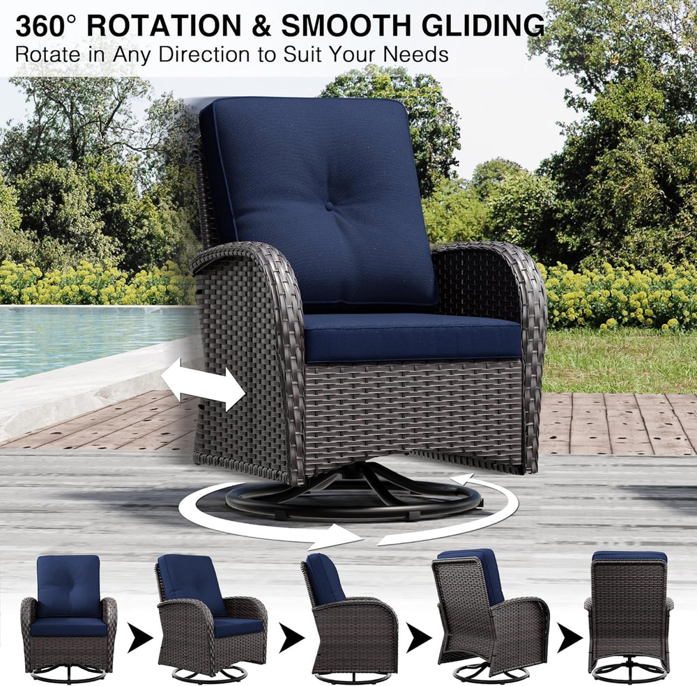 Joyside Wicker Patio Furniture Set, 6 Piece Outdoor Furniture Set with Thicke...