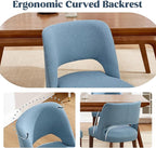 Dining Chair Set of 3,Modern Dining Room Chairs with Thick Cushions,Upholstered Linen Fabric Kitchen Chairs for Kitchen Dining Room LIGHTBLUE