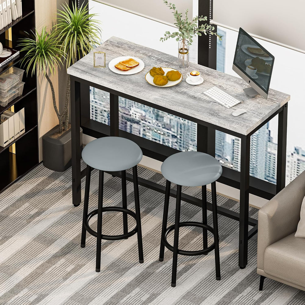 AWQM 39.3" Bar Table Set of 3, Pub Height Table and Chairs Set of 3 with...