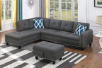 Evan Sectional Sofa or Couch with Ottoman for Living Room, Apartment, Bedroom, Office
