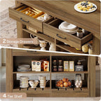 Tribesigns 55" Kitchen Island with Storage Drawers and Shelves, Farmhouse Large Island Table for Kitchen, Dining Room