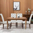 Tufted Dining Chairs Set of 2, Upholstered Parsons Dining Room Chairs, Fabric Kitchen Side Chair with Wood Legs, Floral